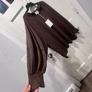 Andree Chocolate Long Sleeve Blouse